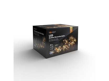 Solight vonkajšia reťaz s dekoratívnym LED žiarovkami, 10x micro LED žiarovka, 3m, 3xAA