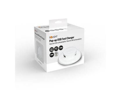 Solight výsuvná nabíjačka USB A+C 24W PD, biela