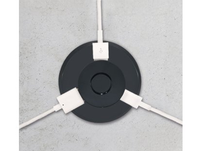Solight výsuvná nabíjačka USB A+C 24W PD, čierna