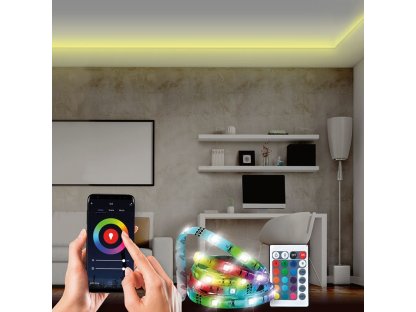 Solight Wifi Smart LED svetelný pás, RGB, 5m, sada s adaptérom a dialkovým ovladačom