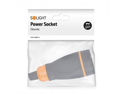 Solight zásuvka do vlhka, priama, IP40, čierna-oranžová