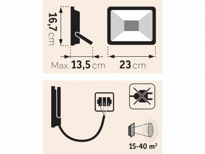 Svietidlo 30W, 42x LED, 3200lm, IP65, EXTOL LIGHT