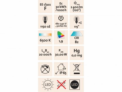 Svietidlo pracovné 30W so stojanom, 42x LED, 3200lm, IP65, EXTOL LIGHT