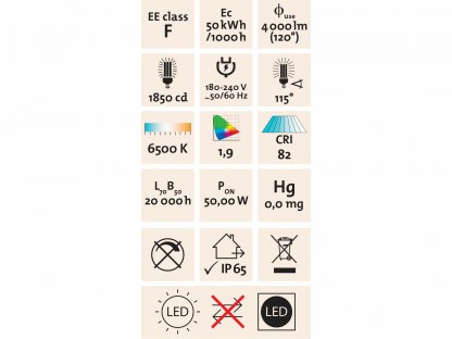 Svietidlo pracovné 50W so stojanom, 42x LED, 4500lm, IP65, EXTOL LIGHT