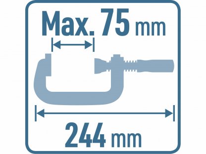 Svorka plastová tvar "C", 75mm, EXTOL PREMIUM