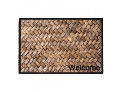 Vnútorná čistiaca prateľná vstupná rohož FLOMA Prestige Welcome wicker - 50 x 75 x 0,7 cm