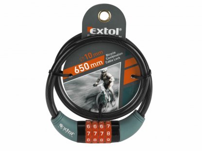 Zámok na bicykel číselný kód, Ø10mmx650mm, 4-miestny kód, EXTOL PREMIUM