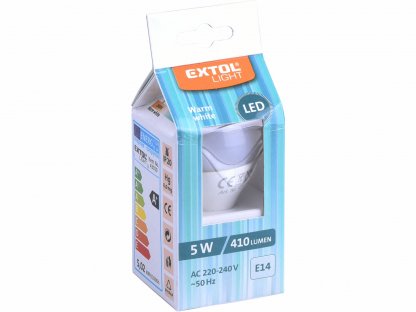 Žiarovka LED mini, 5W, 410lm, E14, Ø45mm, EXTOL LIGHT