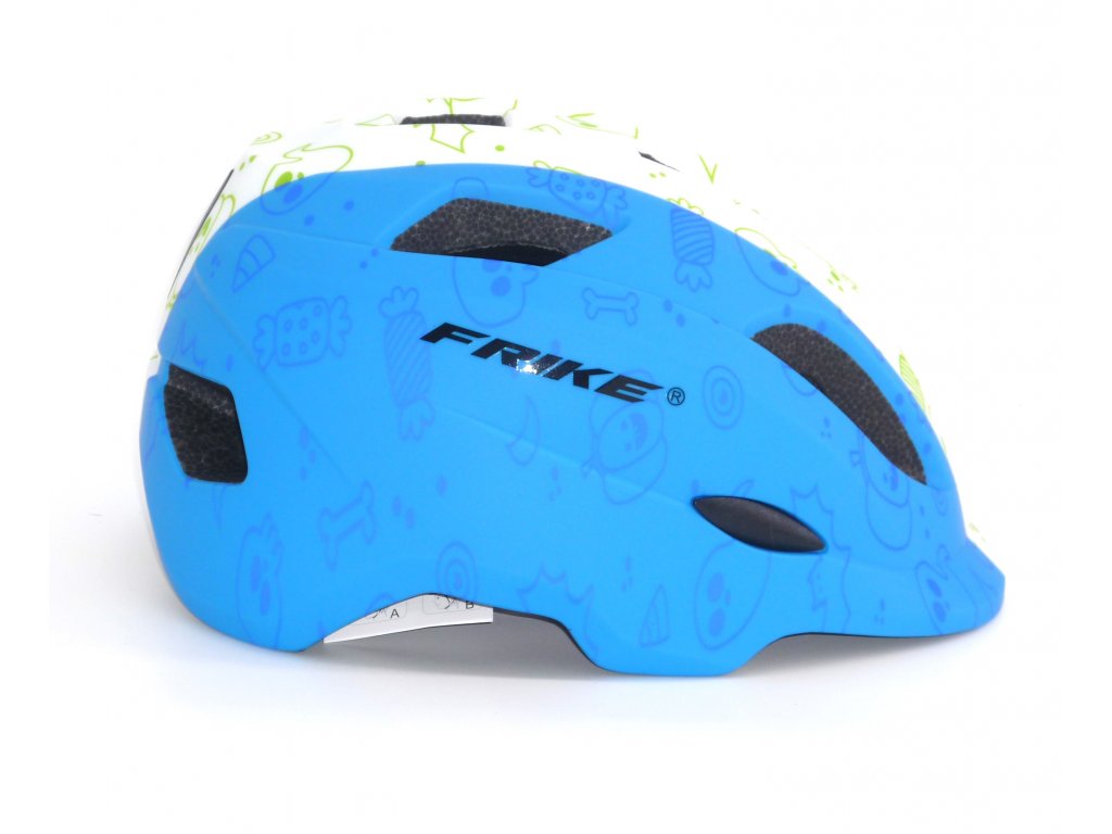 Dětská cyklistická helma,  Frike®, A9, modro bílá, 2023