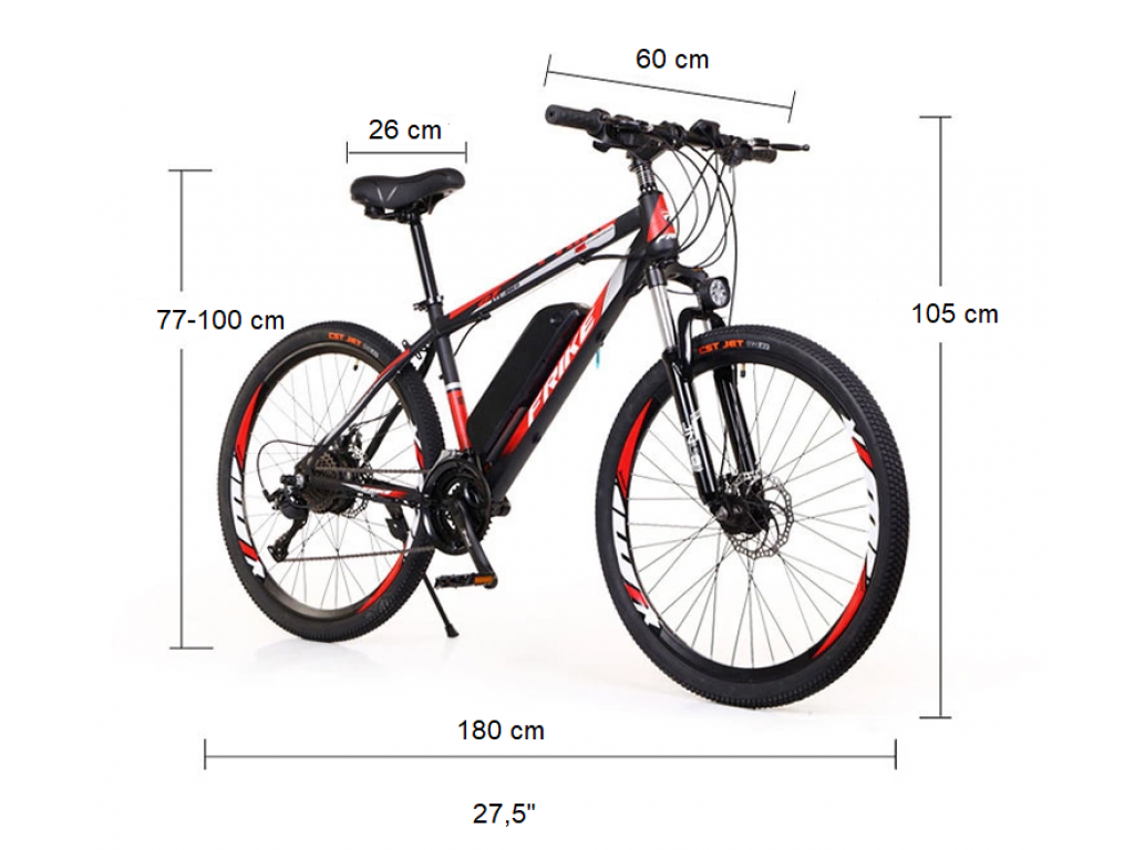 FRIKE, elektromos mountain bike, Basic, 18", 27,5", piros fehér, 2022