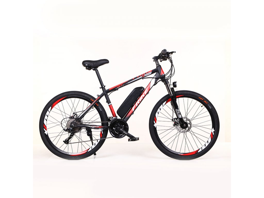 FRIKE, Elektryczny rower górski, Basic, 18", 27,5", czerwono-czarny, 2022
