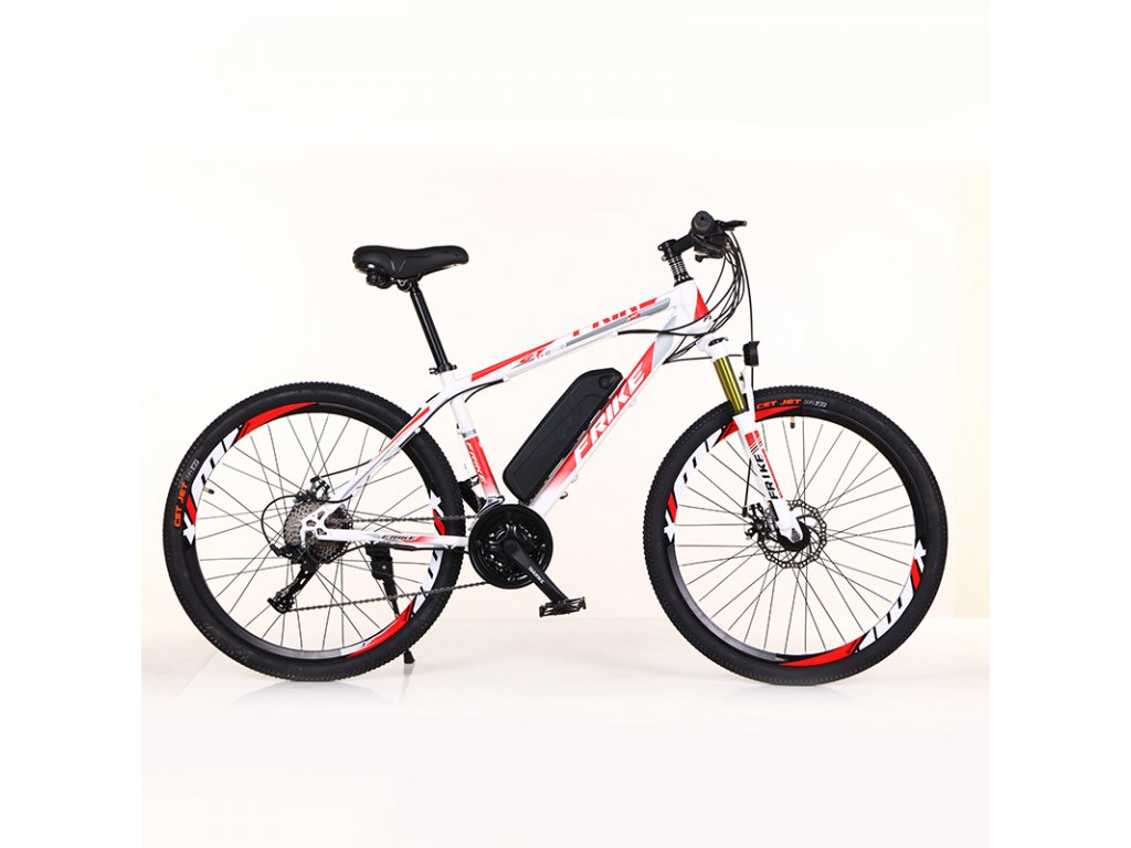 FRIKE, Elektryczny rower górski, średni, 14",24", czerwono-biały, 2022