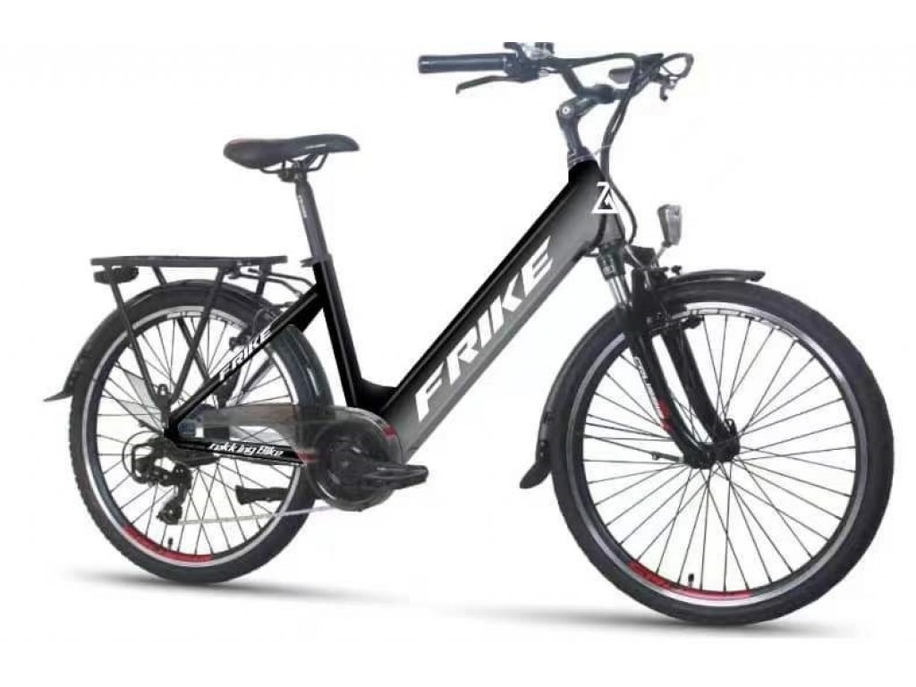 FRIKE, Elektryczny rower górski, Basic City, 26", czerwony czarny, 2024