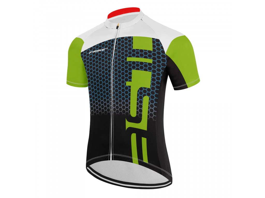 Pánský cyklistiský dres, Frike®, C10, zelená bílá černá, 2023