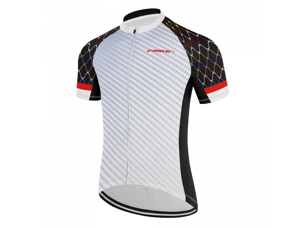 Pánský cyklistiský dres, Frike®, C15, bílá černá, 2023