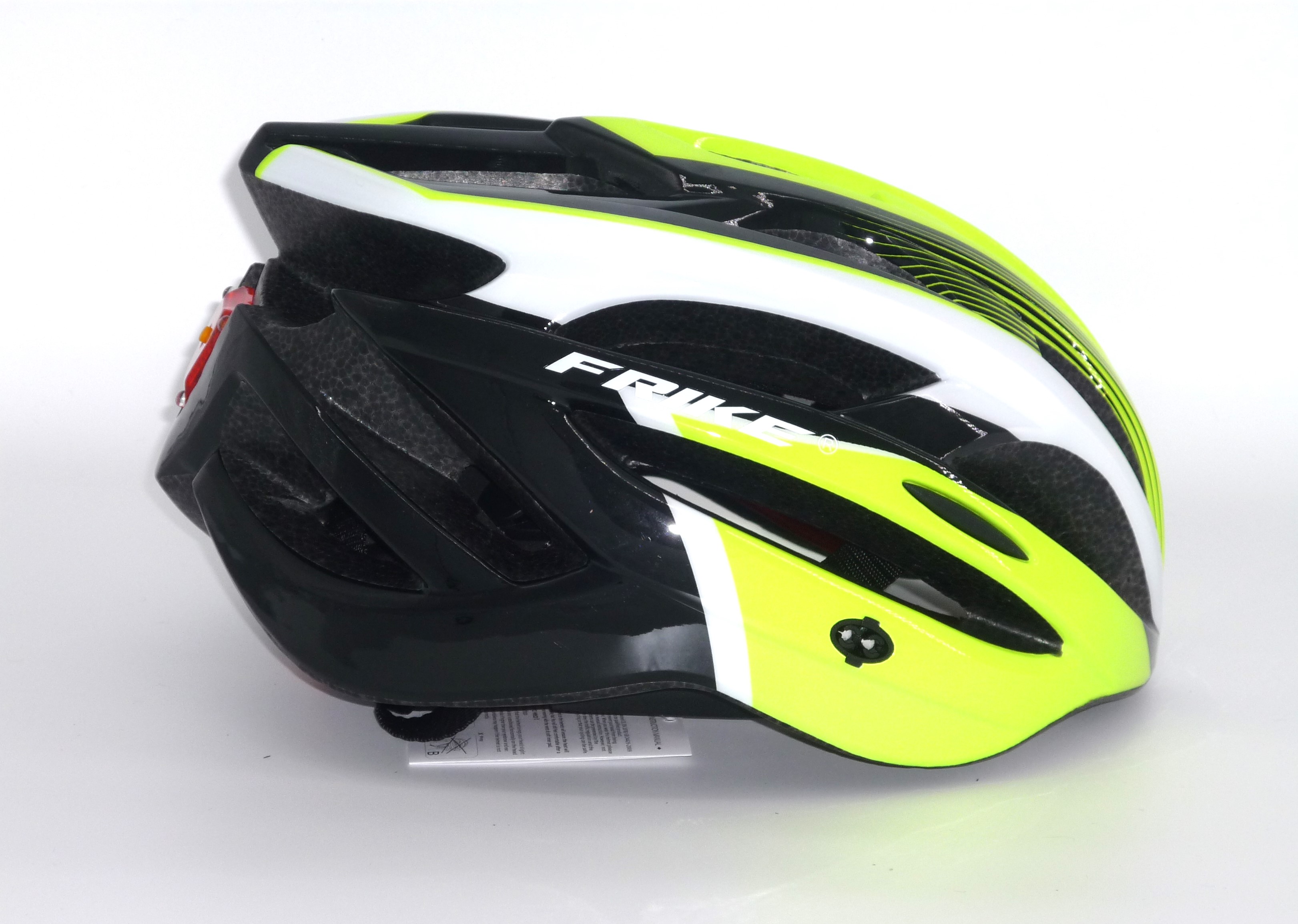 Cyklistická helma, Frike®, A3 LED, světle zelená černá, 2026 Velikost přilby: M/L (57 - 62 cm)