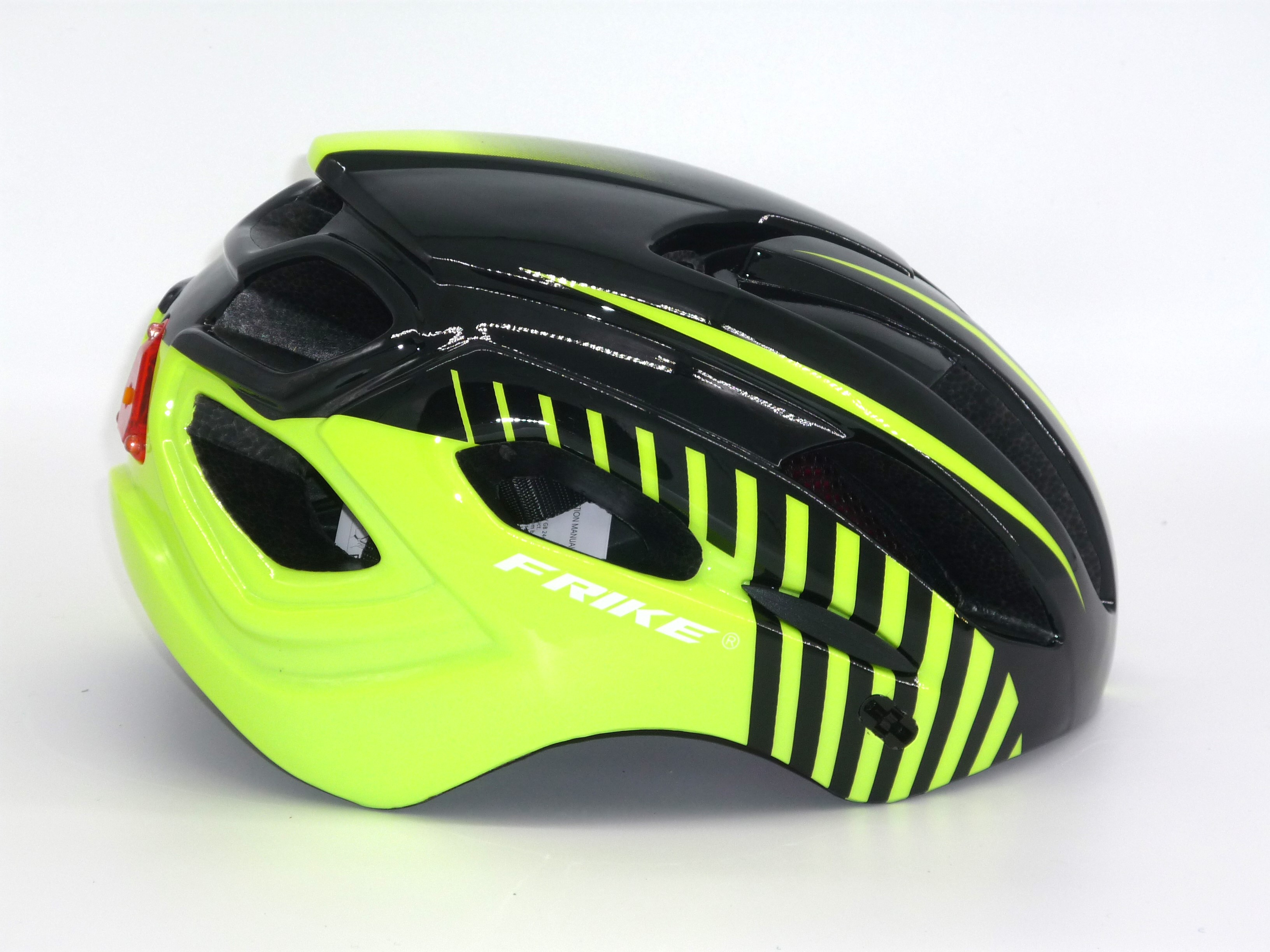 Cyklistická helma, Frike®, A4 LED, světle zelená černá, 2025 Velikost přilby: M/L (57 - 62 cm)