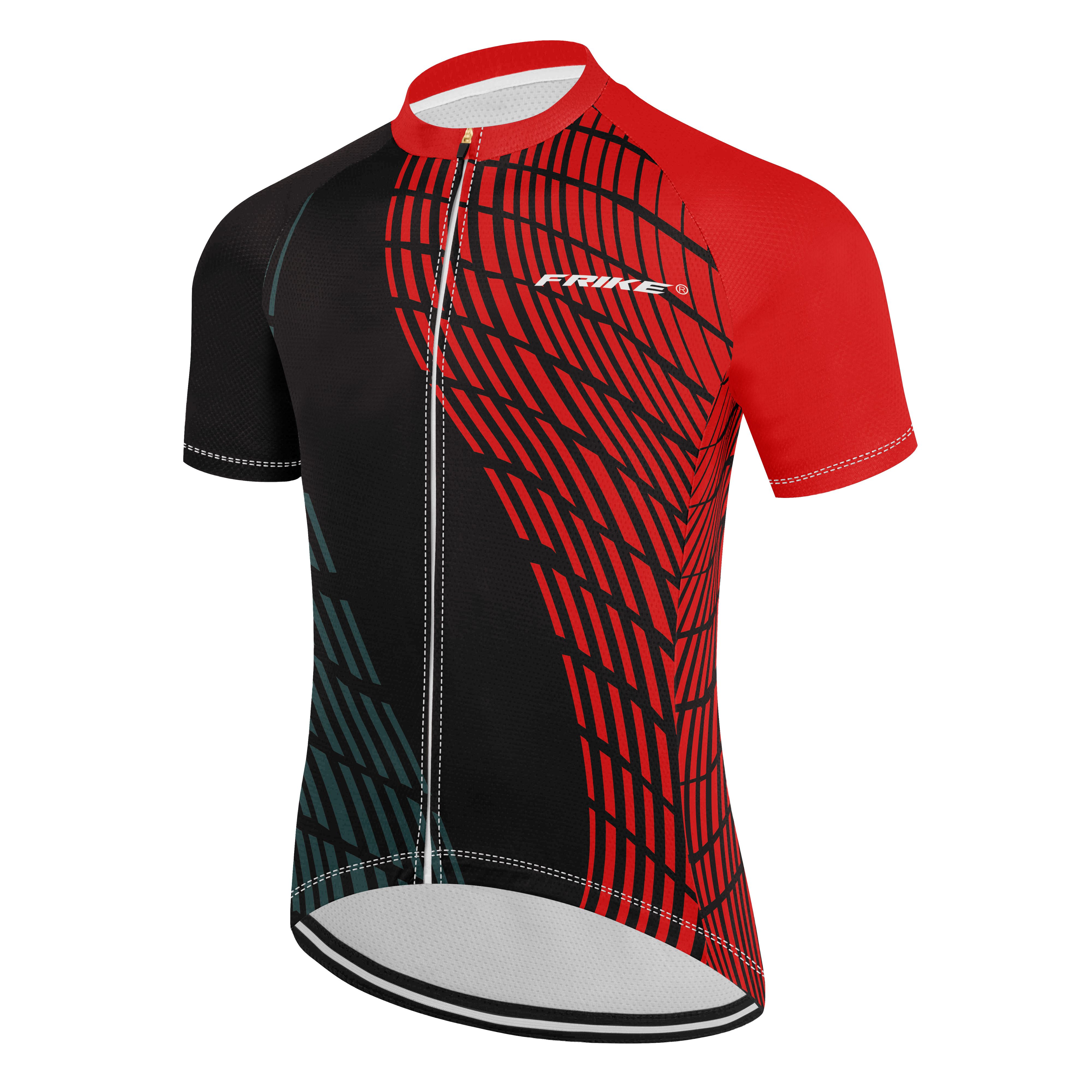Pánský cyklistiský dres, Frike®, C5, červeno černá, 2025 Velikost: S
