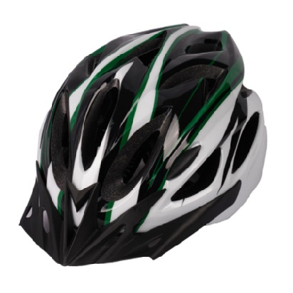 Cyklistická helma, Frike®, A2, černá zelená bílá, 2025 Velikost přilby: M/L (57 - 62 cm)