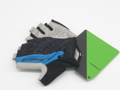 Cyklistické rukavice,  Frike®, D1, černá modrá, 2023