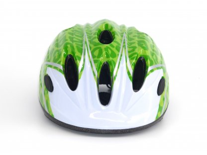 Dětská cyklistická helma,  Frike®, A8, zelená bílá, 2023