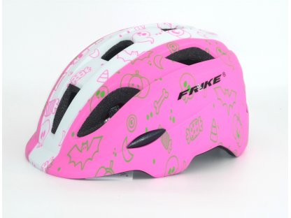 Dětská cyklistická helma,  Frike®, A9, růžovo bílá, 2023
