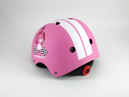Dětská cyklistická helma s chrániči, Frike®, A6,  růžová bílá, 2023