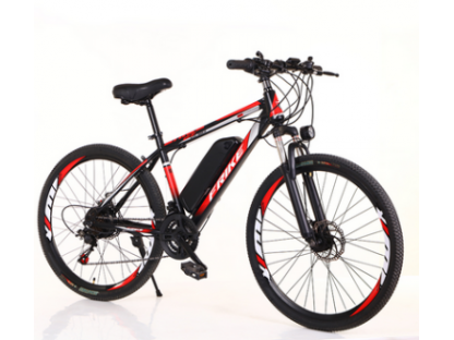 FRIKE, Elektryczny rower górski, Basic, 16",26", czerwono-czarny, 2022