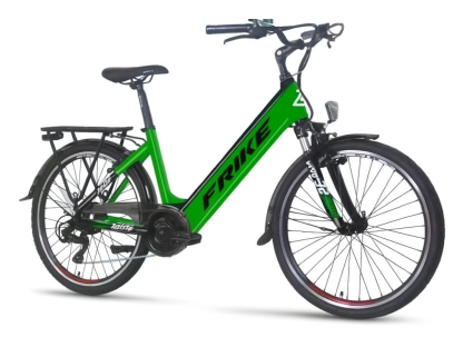 FRIKE, Electric mountain bike, Basic City, 26", green black, 2024