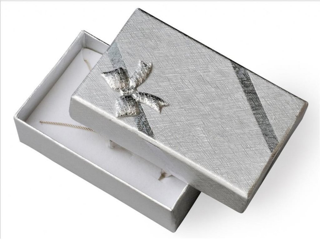 Dárková krabička na přívěsky - barva stříbrná 2