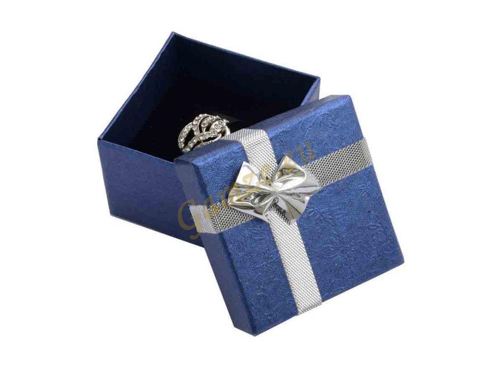 Dárková krabička na prsten nebo náušnice - barva fialová s mašlí