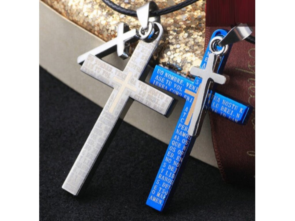 Křížek modrý s popisem - malý křížek