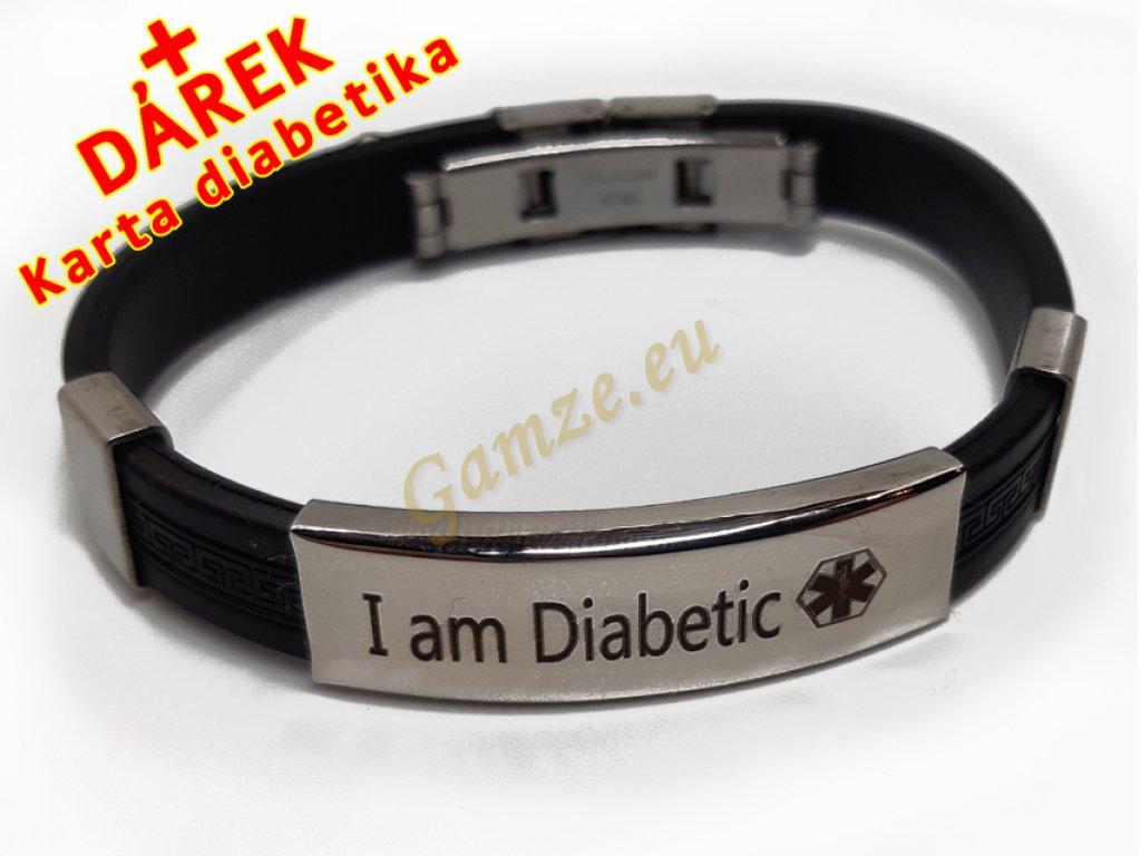 Náramek - Jsem Diabetik průměr 6.5 cm - černý 2 en