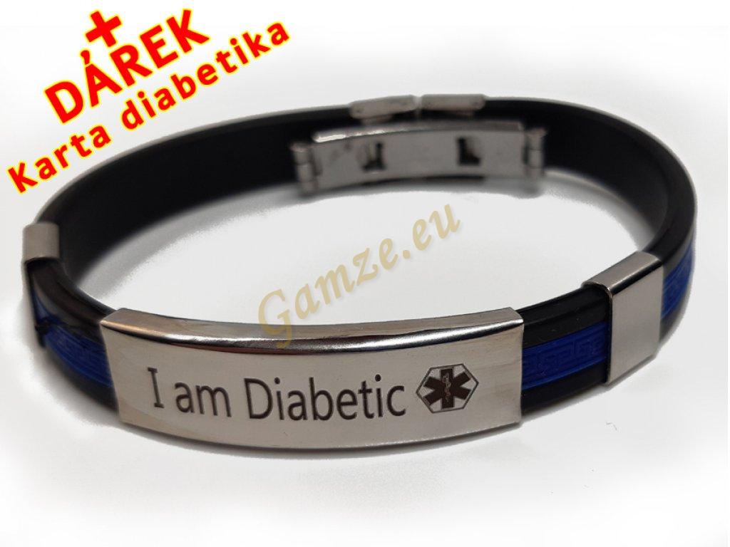 Náramek - Jsem Diabetik průměr 6.5 cm - modrý 3 en