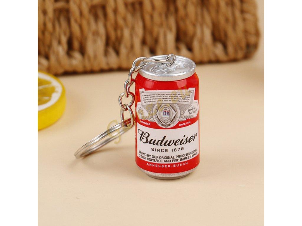 Přívěsek na klíče - pivní plechovka Budweiser