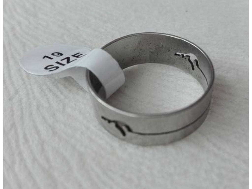 Prsten R-086 - stříbrné barvy s motivem