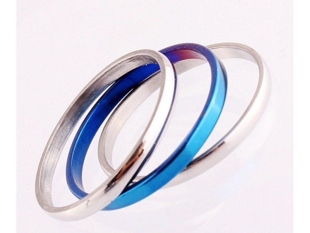 Prsten stříbrno - modré barvy 2