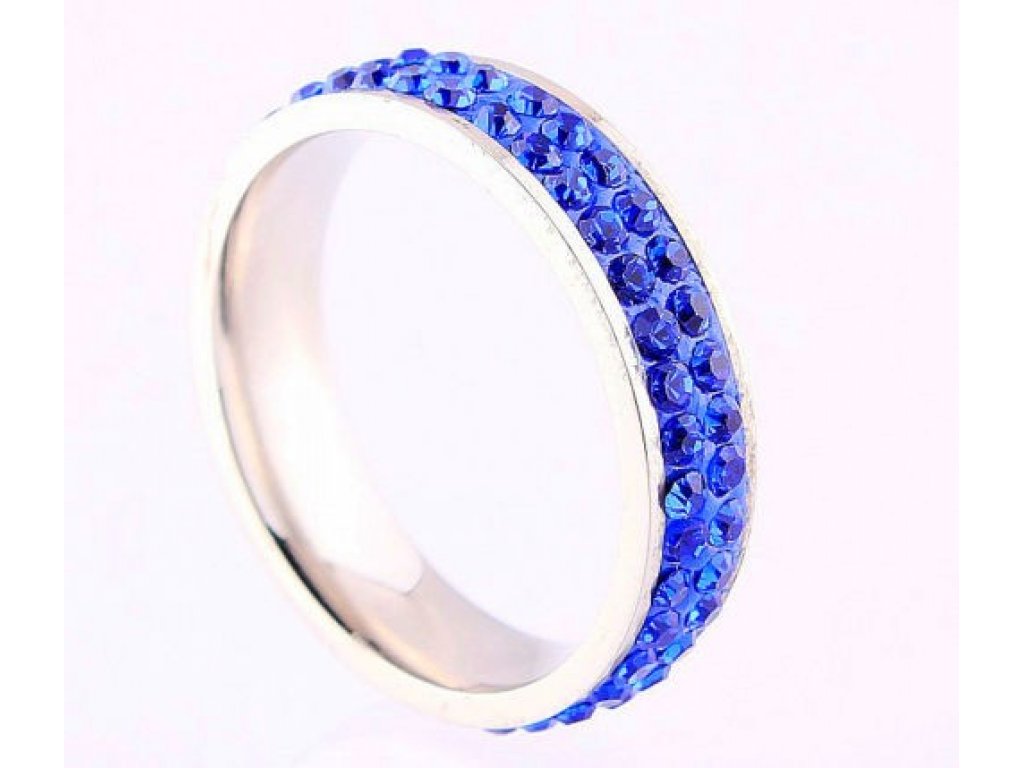 Prsten stříbrno - modré barvy 3