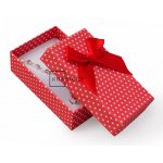 Dárková krabička na přívěsky - barva červená s mašlí