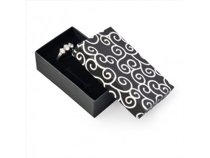 Dárková krabička na přívěsky - černá s ornamentem