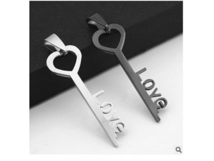 Klíč - Love - stříbrná barva
