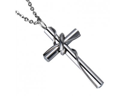 Křížek s prstenem lesklý včetně řetízku