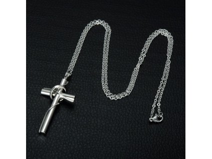 Křížek s prstenem lesklý včetně řetízku