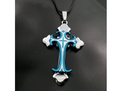 Křížek stříbrno-modré barvy 2