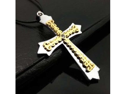 Křížek stříbrno-zlaté barvy