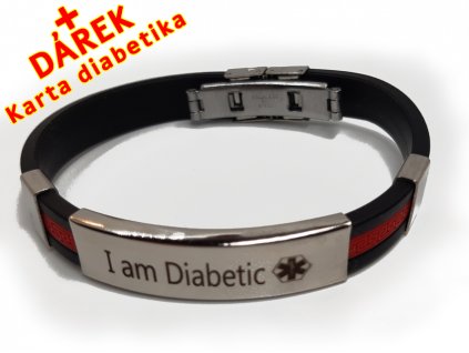 Náramek - Jsem Diabetik průměr 6.5 cm - černený 2 en