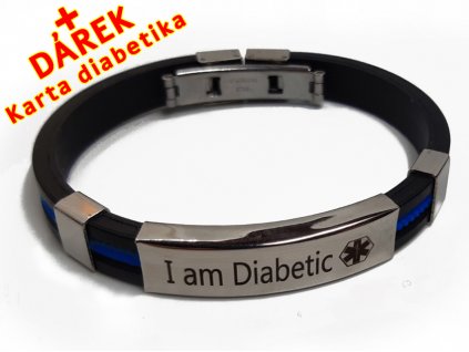 Náramek - Jsem Diabetik - průměr 6.5 cm - modrý