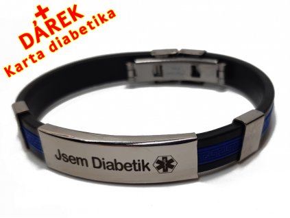 Náramek - Jsem Diabetik průměr 6.5 cm - modrý 3