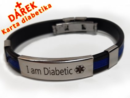 Náramek - Jsem Diabetik průměr 6.5 cm - modrý 3 en