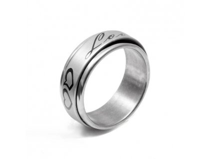 Prsten R-083 - stříbrné barvy Love